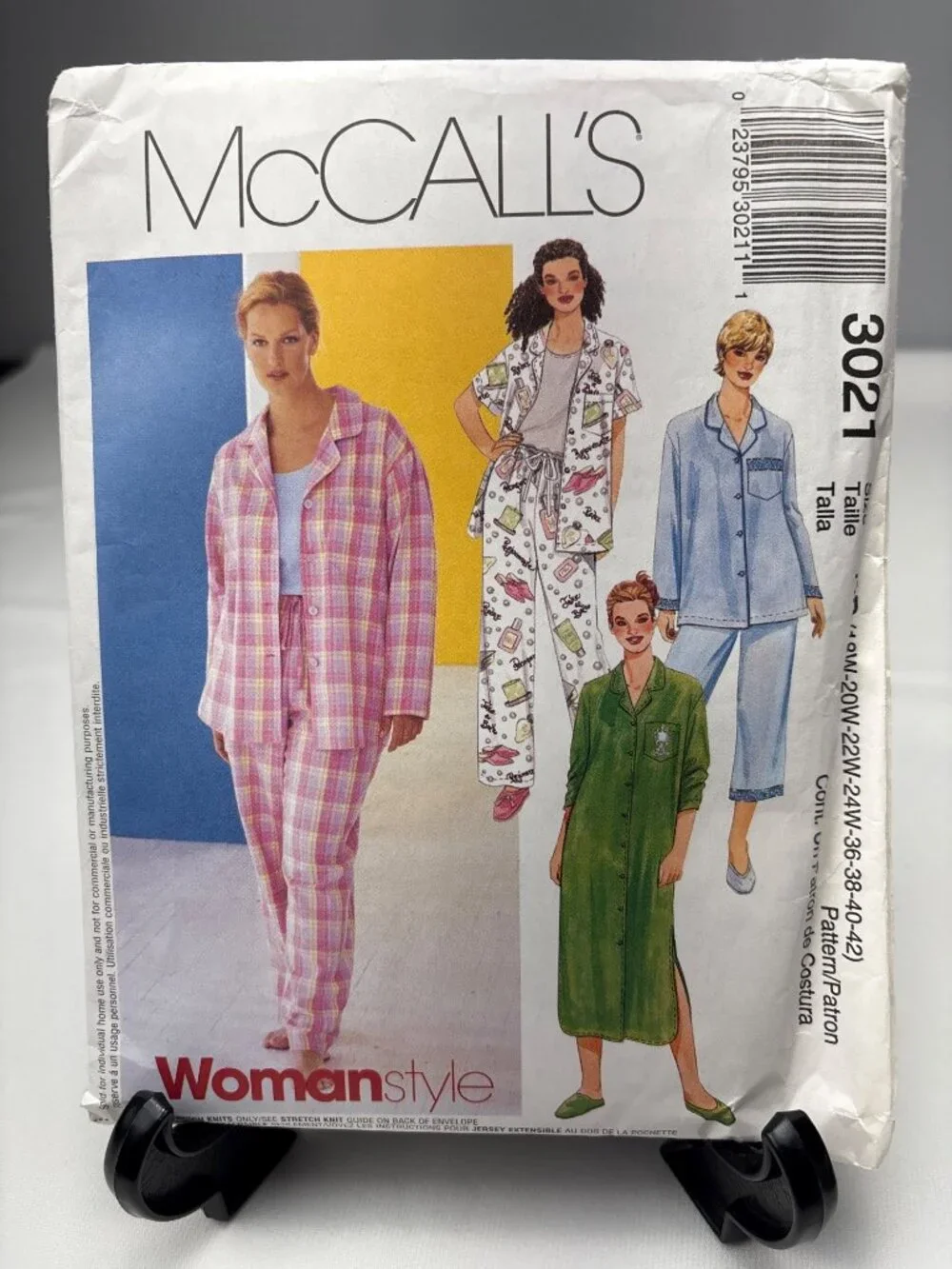 McCalls 3021 Womens Pajama Sewing Pattern Size 18W-20W-22W-24W-26W-28W-40-42 Unc